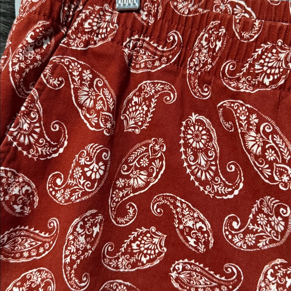 Lands' End Brick Red Paisley Shorts NWOT!